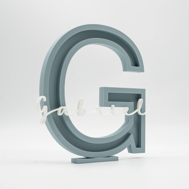 Letra personalizada Azul Empolvado