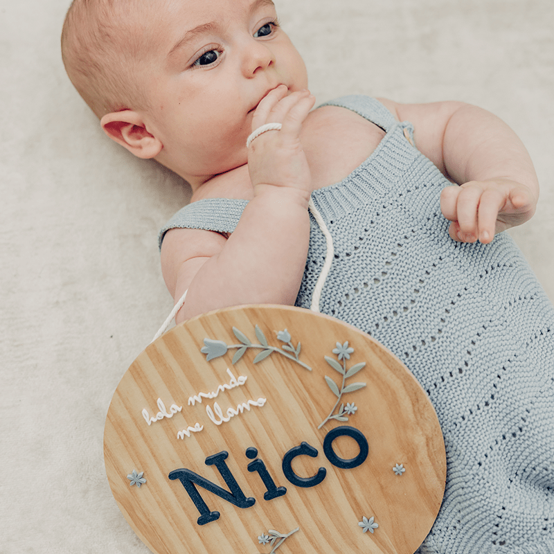 Cartel "Hola Mundo" Azul