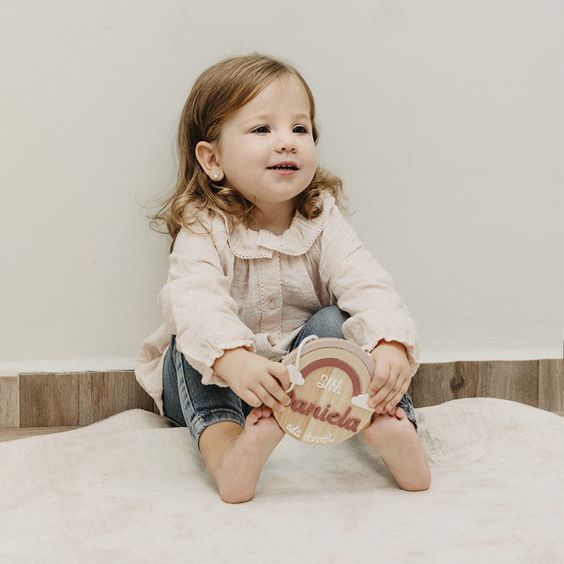 Cartel "Arcoiris" bebÃ© Rosa