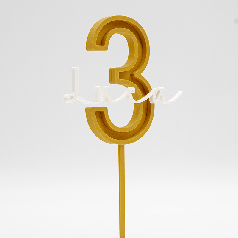 Cake Topper Personalizado Mostaza