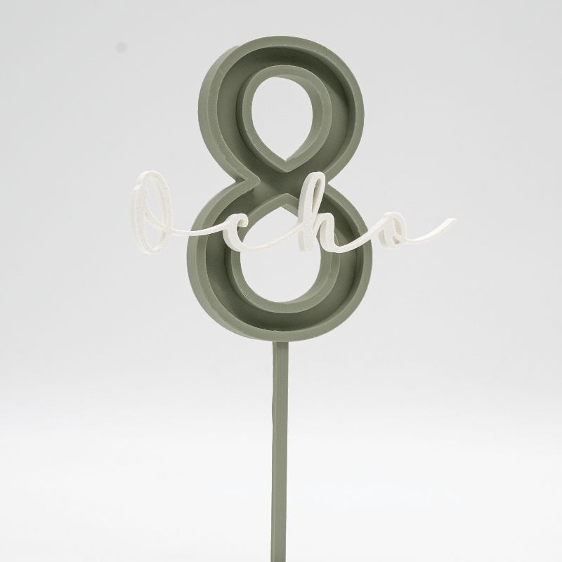 Cake Topper Personalizado Verde Empolvado