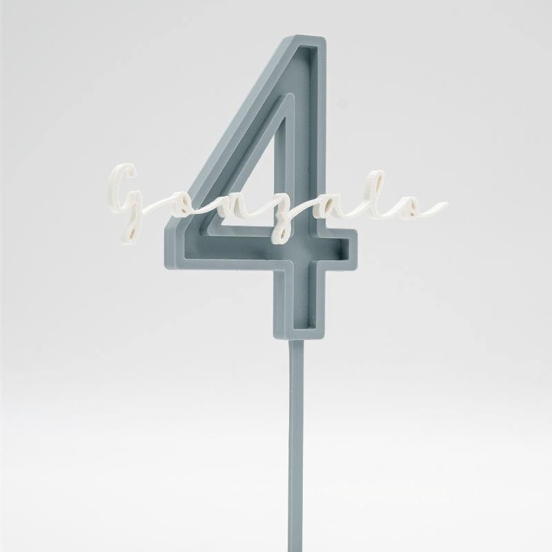 Cake Topper Personalizado Azul Empolvado