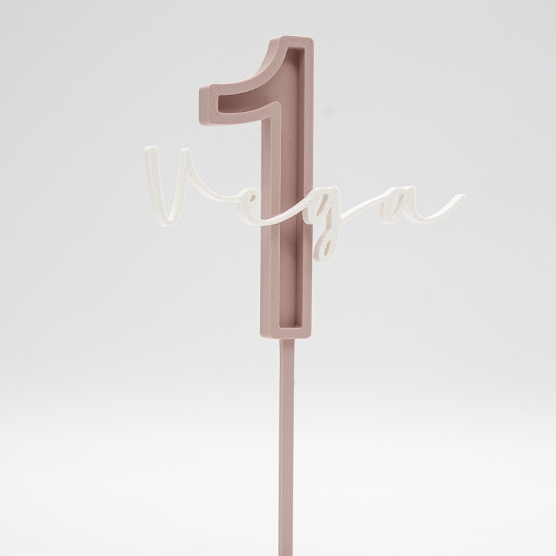 Cake Topper Personalizado Rosa Empolvado