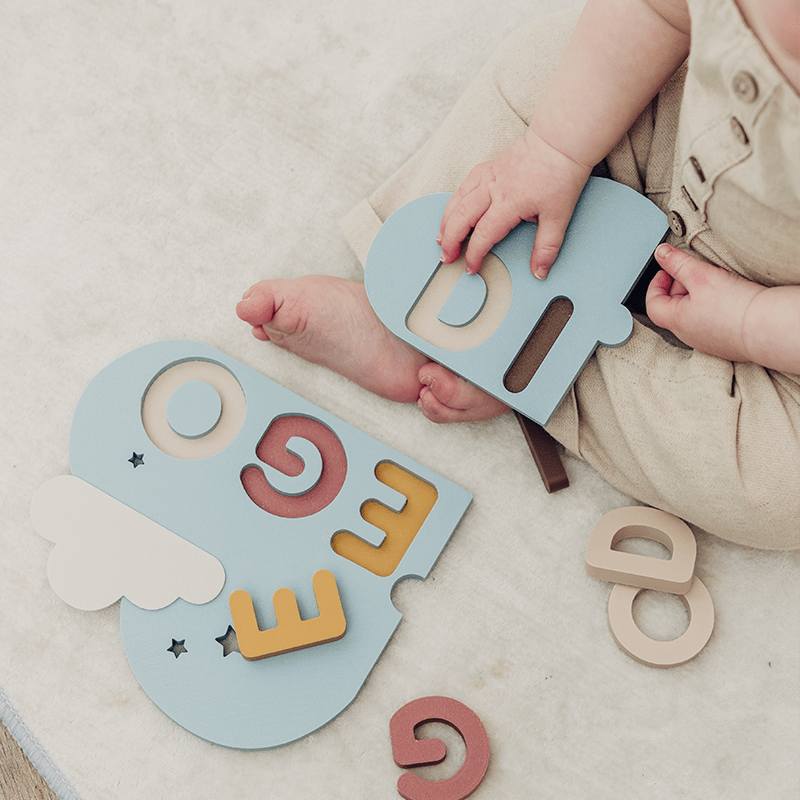 Nube puzzle Azul Empolvado