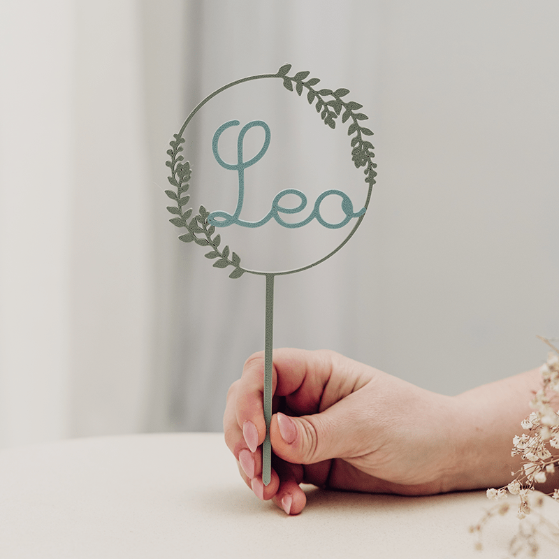 Cake Topper Eucalipto Azul Empolvado