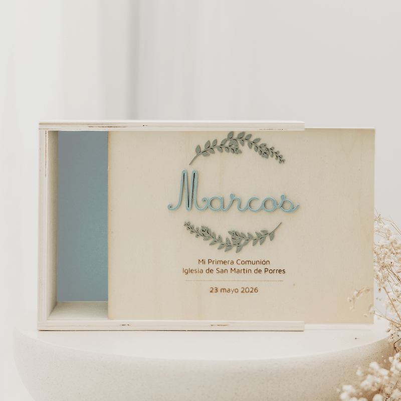 Caja para Eventos Azul Empolvado