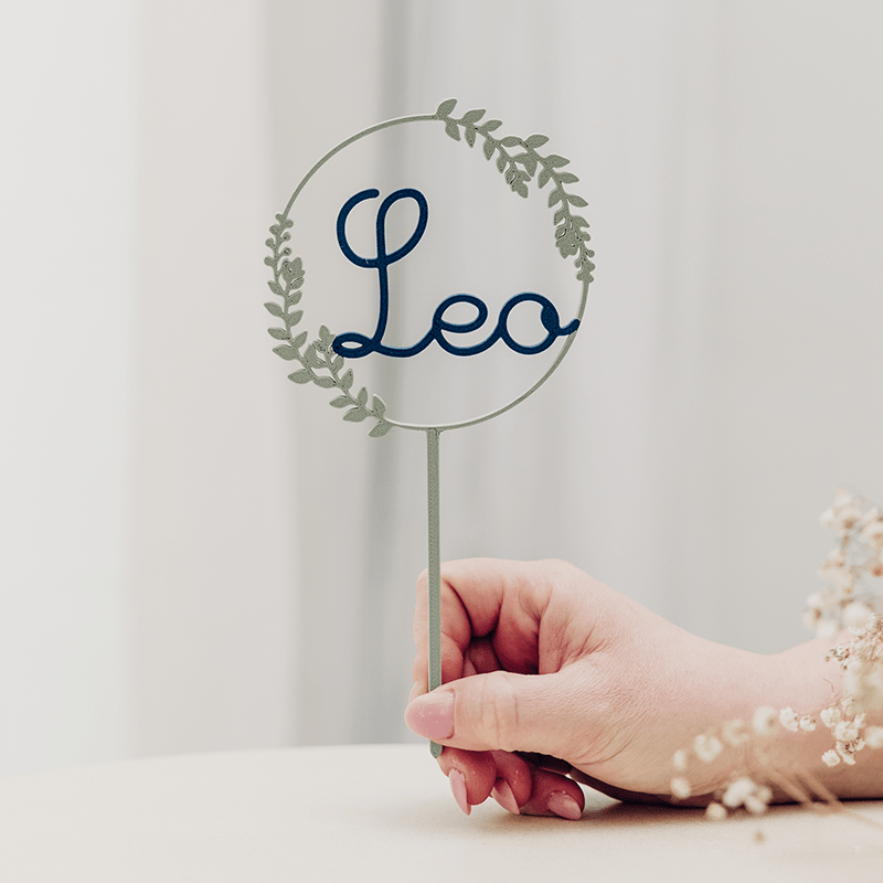 Cake Topper Eucalipto Azul Marino
