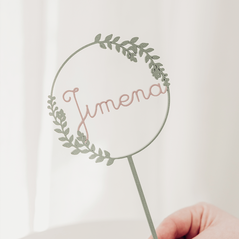 Cake Topper Eucalipto Rosa Empolvado