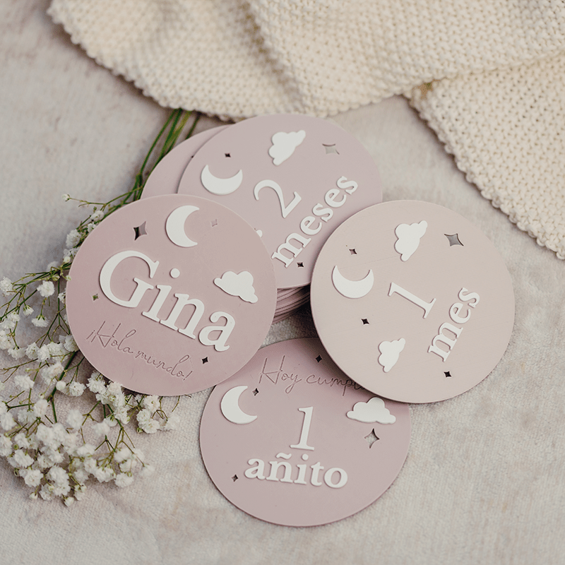 Milestone personalizado Rosa Empolvado