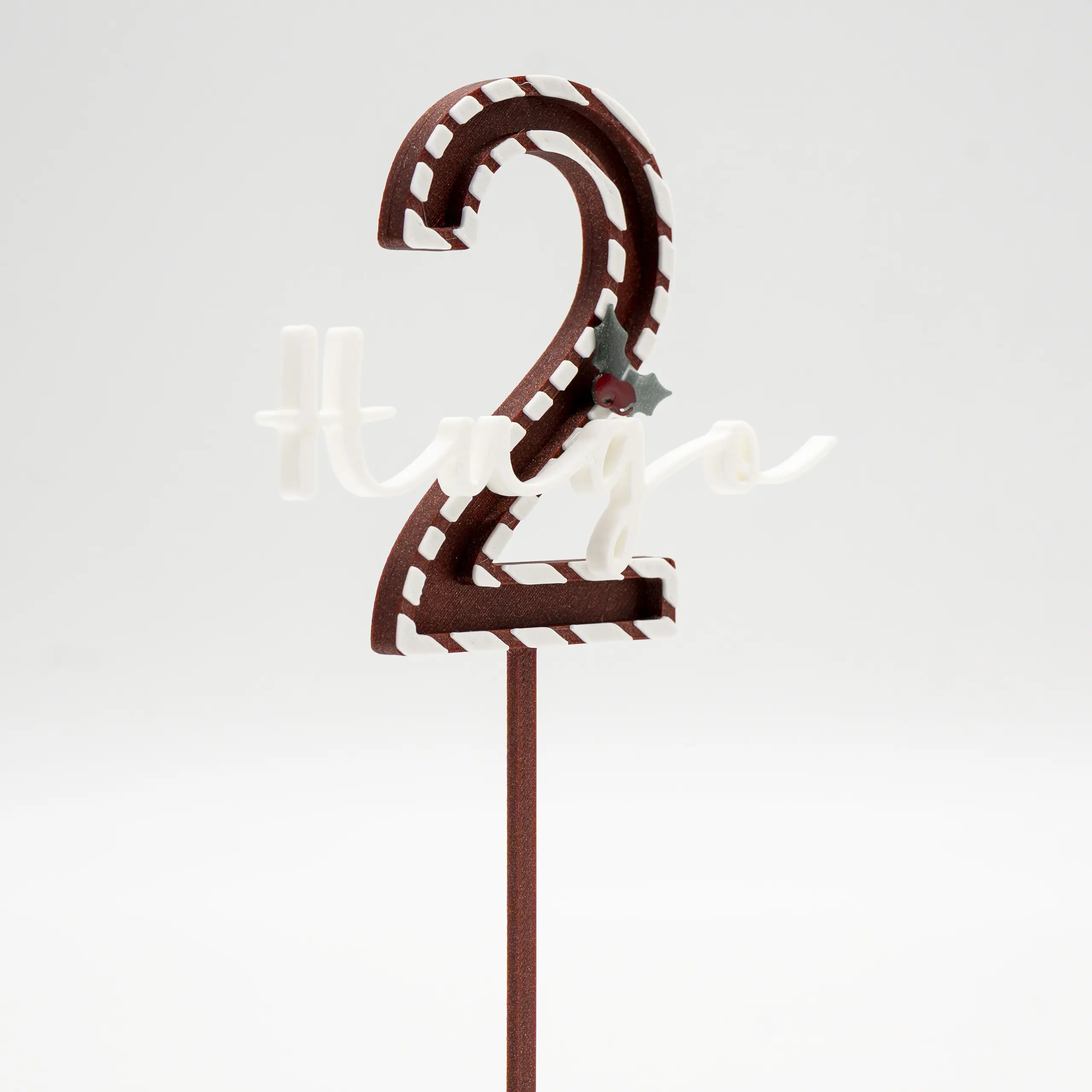 Cake Topper Personalizado Candy Cane Rojo