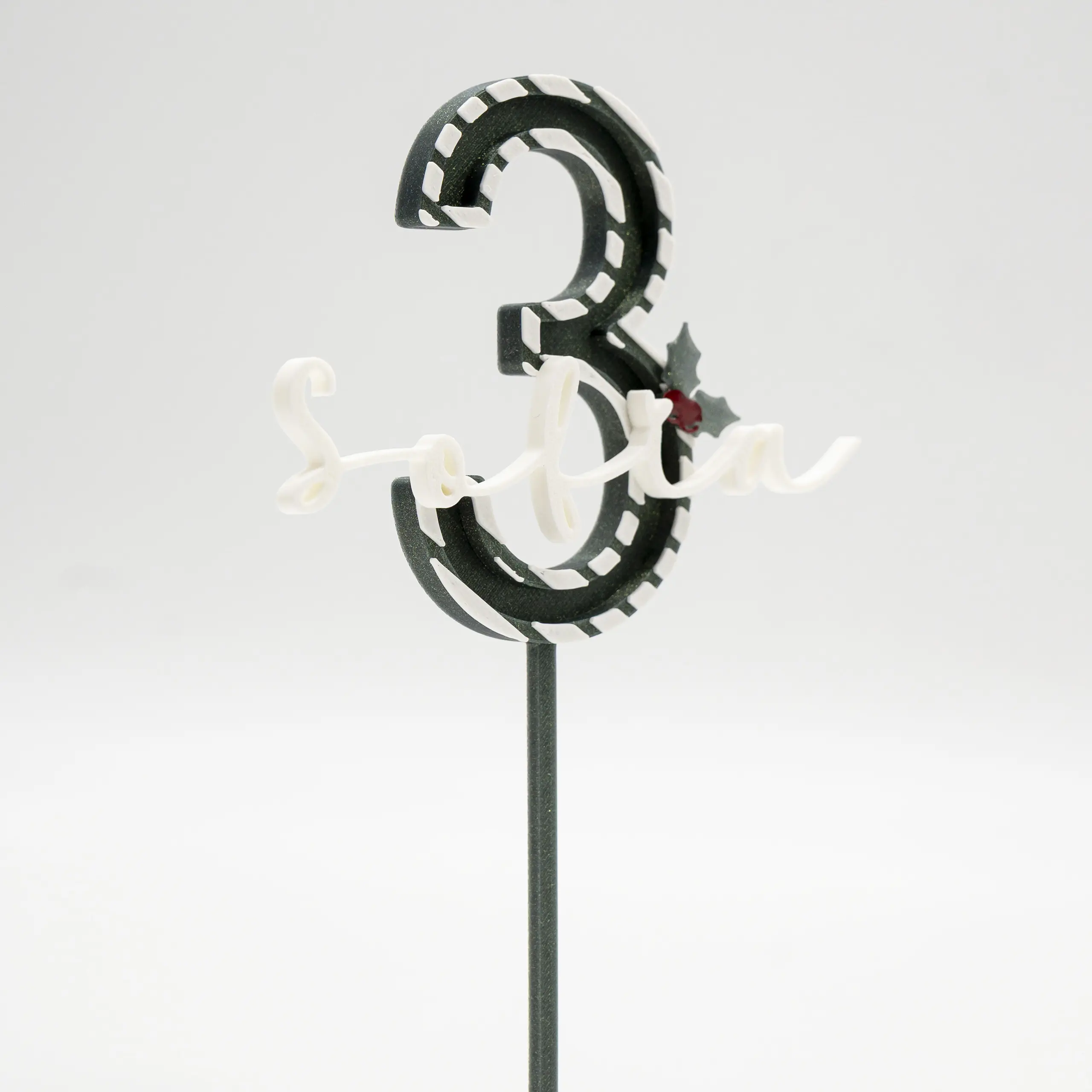 Cake Topper Personalizado Candy Cane Verde
